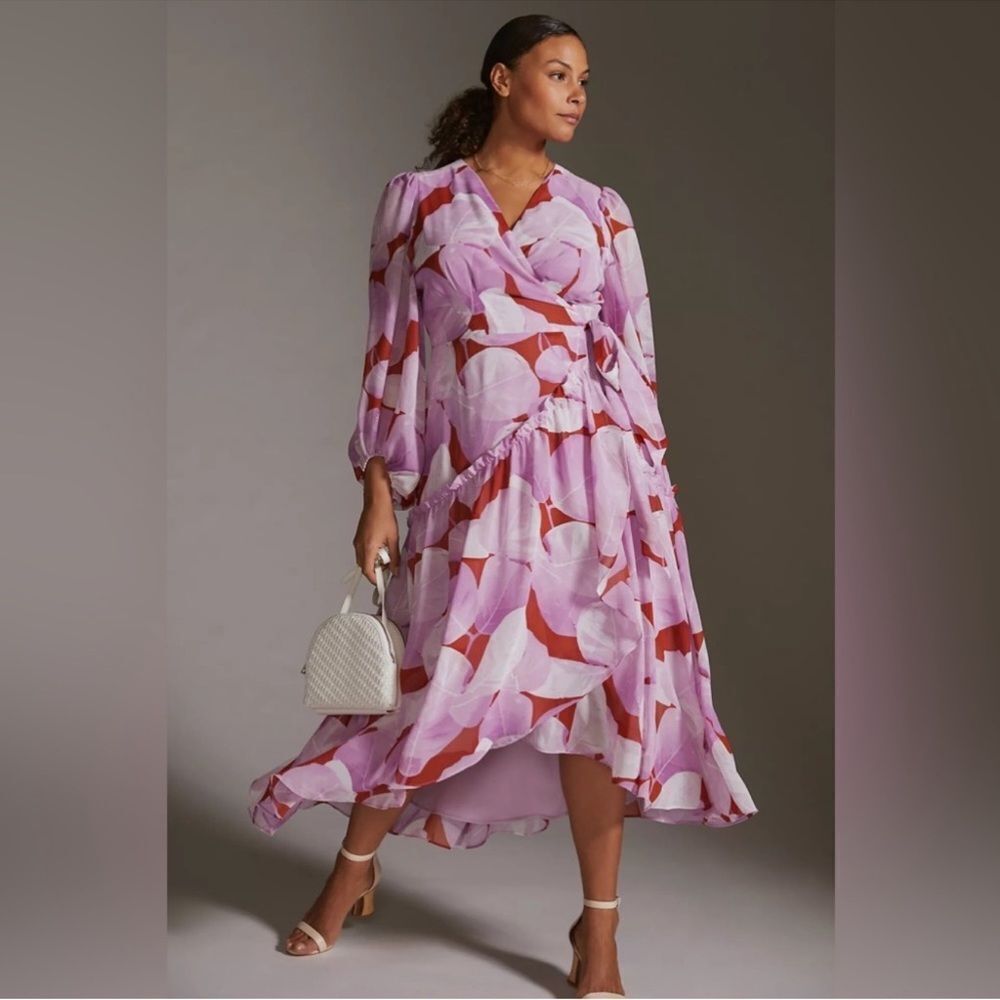 Anthropologie Hutch Geo Wrap Maxi Dress-A18